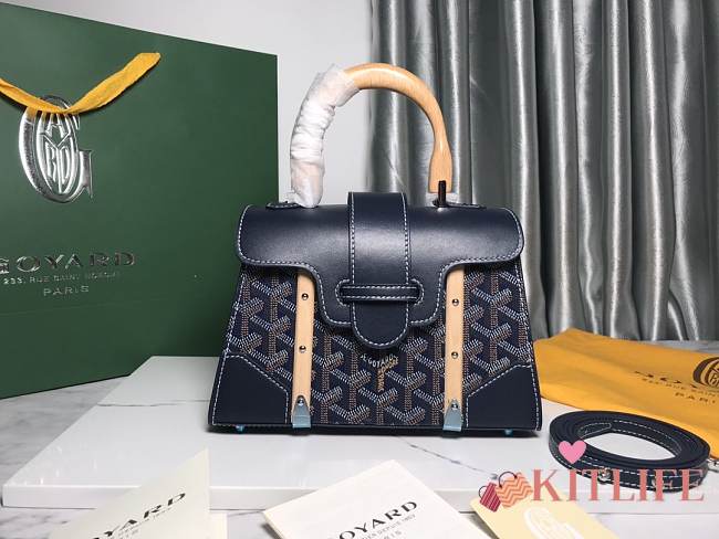 	 Kitlife Goyard Saigon PM Structured Bag Navy Blue - 21*14*8.5cm - 1