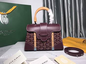 	 Kitlife Goyard Saigon PM Structured Bag Burgundy - 21*14*8.5cm