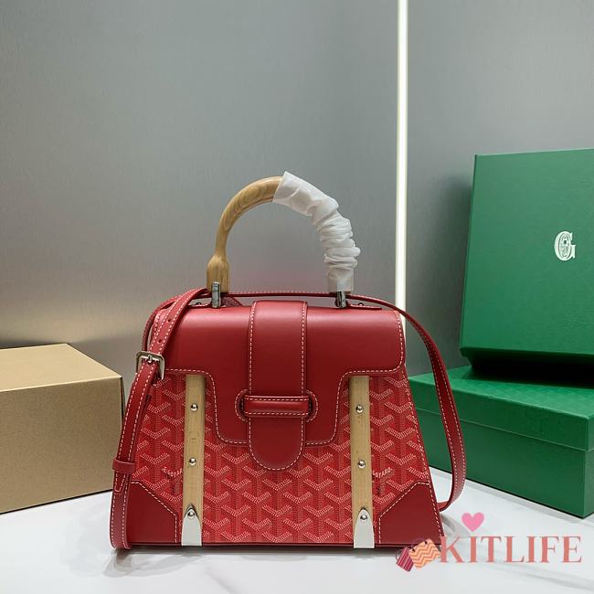 Kitlife Goyard Saigon MM Structured Bag Red - 28*13*23cm - 1