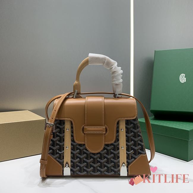 Kitlife Goyard Saigon MM Structured Bag Black and Brown - 28*13*23cm - 1