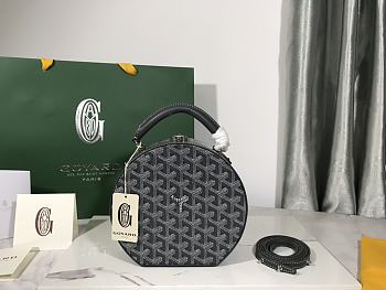 	 Kitlife Goyard Alto Hatbox Trunk Bag Dark Grey - 18*16.5*7cm