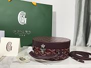 	 Kitlife Goyard Alto Hatbox Trunk Bag Burrgundy - 18*16.5*7cm - 4