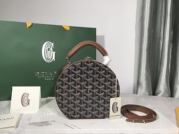 	 Kitlife Goyard Alto Hatbox Trunk Bag Brown and Black - 18*16.5*7cm