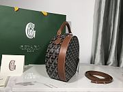 	 Kitlife Goyard Alto Hatbox Trunk Bag Brown and Black - 18*16.5*7cm - 4