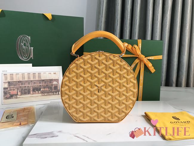 Kitlife Goyard Alto Hatbox Trunk Bag Yellow - 18*16.5*7cm - 1