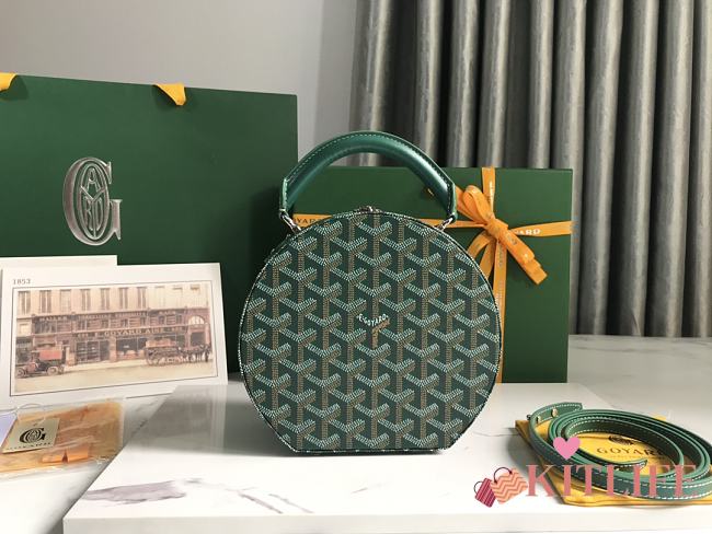 Kitlife Goyard Alto Hatbox Trunk Bag Green - 18*16.5*7cm - 1