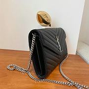 KITLIFE YSL CASSANDRE QUILTED CHAIN WALLET IN GRAIN LEATHER BLACK SILVER - 22,5 X 14 X 4 CM - 5
