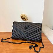 	 KITLIFE YSL CASSANDRE QUILTED CHAIN WALLET IN GRAIN LEATHER BLACK HARDWARE - 22,5 X 14 X 4 CM - 1