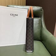 Kitlife Celine SMALL VERTICAL CABAS IN TRIOMPHE CANVAS WITH CELINE PRINT BROWN - 28.5 X 33 X 8 CM - 5