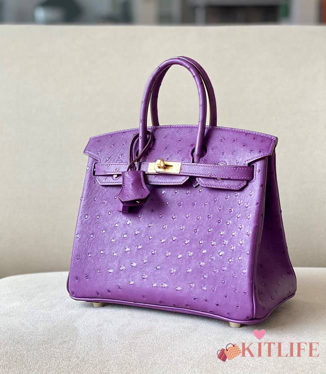 	 Kitlife Hermes Birkin Ostrich Purple Leather - 25/30/35cm - 1