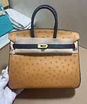 	 Kitlife Hermes Birkin Ostrich Yellow and Grey Leather Gold Hardware - 25/30/35cm - 1