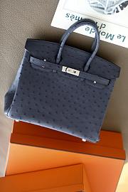 	 Kitlife Hermes Birkin Ostrich Deep Blue Leather - 25/30/35cm - 2