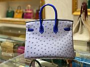 	 Kitlife Hermes Birkin Ostrich and Crocodile Blue/Grey Leather Gold Hardware - 25/30/35cm - 4
