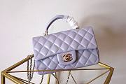 Kitlife Chanel CF Handle Purple Flap Bag - 13x20x9cm - 1