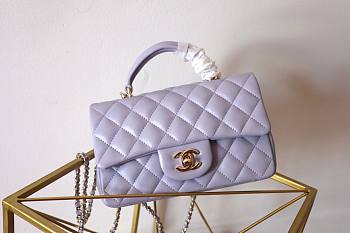 Kitlife Chanel CF Handle Purple Flap Bag - 13x20x9cm