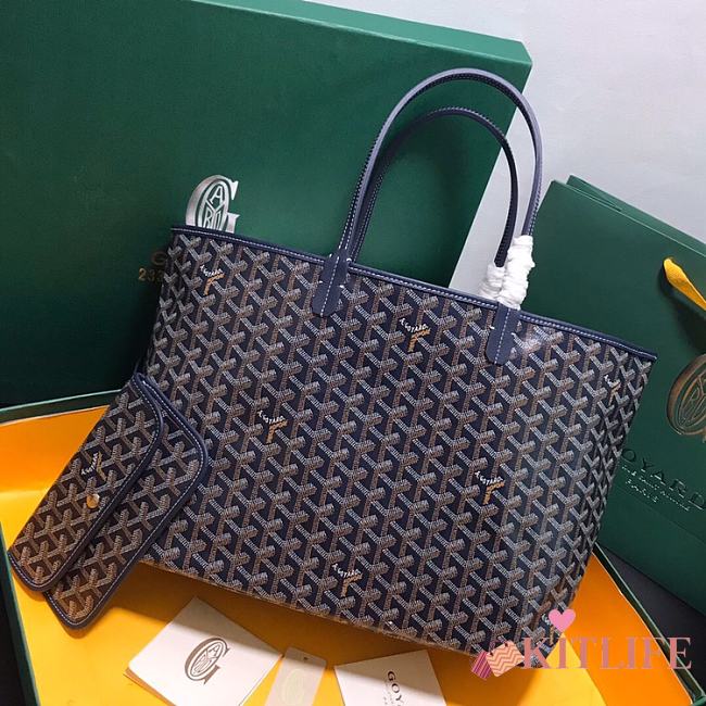 Kitlife Goyard Saint Louis PM Deep Blue tote bag - 28 cm x 15 cm x 34 cm - 1