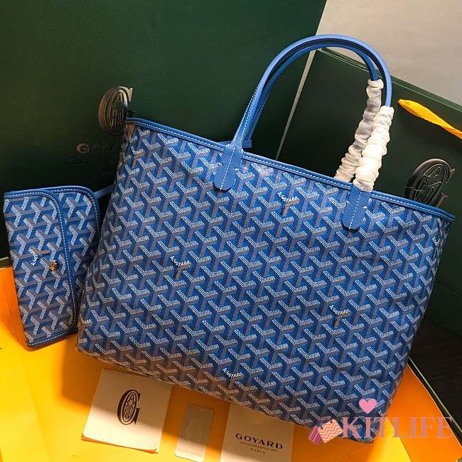 	 Kitlife Goyard Saint Louis PM Blue tote bag - 28 cm x 15 cm x 34 cm - 1