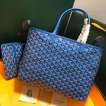 	 Kitlife Goyard Saint Louis PM Blue tote bag - 28 cm x 15 cm x 34 cm