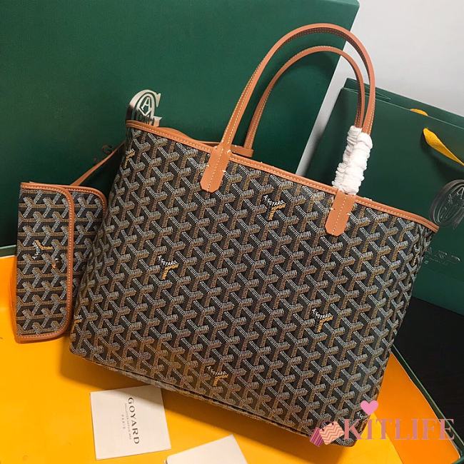 	 Kitlife Goyard Saint Louis PM Brown and Black tote bag - 28 cm x 15 cm x 34 cm - 1