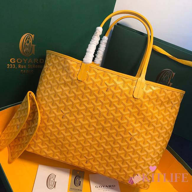 	 Kitlife Goyard Saint Louis PM Yellow tote bag - 28 cm x 15 cm x 34 cm - 1