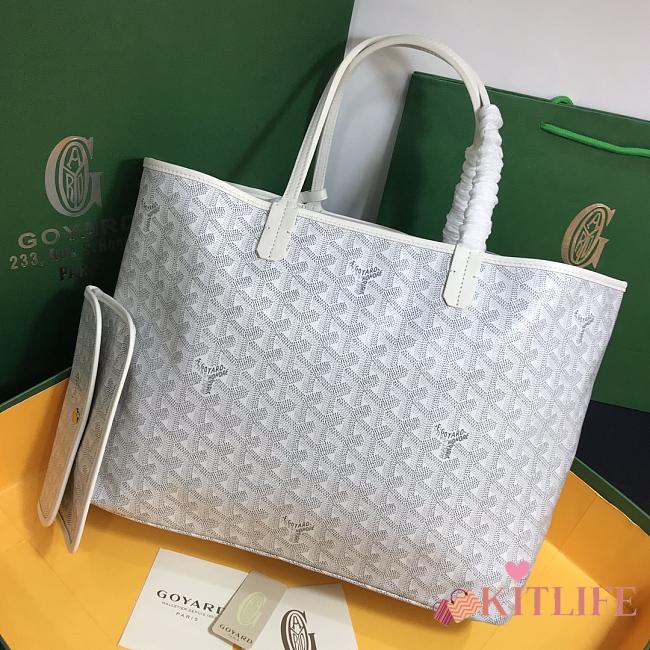 Kitlife Goyard Saint Louis PM White tote bag - 28 cm x 15 cm x 34 cm - 1