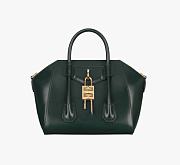 Kitlife Givenchy Mini Antigona Lock bag in box leather green forest - 29x18x13cm - 1