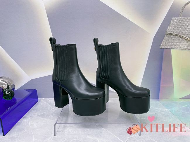 KITLIFE VALENTINO GARAVANI CLUB PLATFORM ANKLE BOOT IN CALFSKIN LEATHER 125MM BLACK - 1