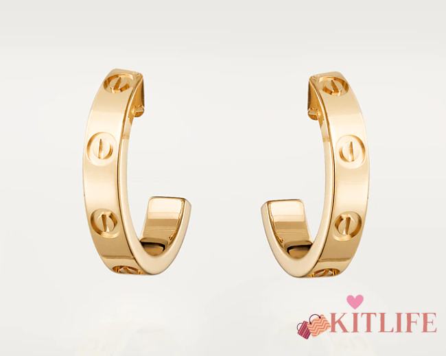 Kitlife Cartier Love Earrings Gold - 2.65mm - 1