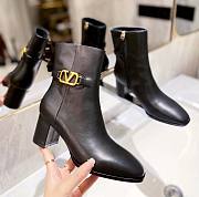 KITLIFE VALENTINO VLOGO SIGNATURE ANKLE BOOTS IN CALFSKIN BLACK - HEEL: 75MM - 1