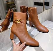 	 KITLIFE VALENTINO VLOGO SIGNATURE ANKLE BOOTS IN CALFSKIN BROWN - HEEL: 75MM - 1