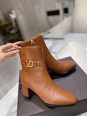 	 KITLIFE VALENTINO VLOGO SIGNATURE ANKLE BOOTS IN CALFSKIN BROWN - HEEL: 75MM - 5