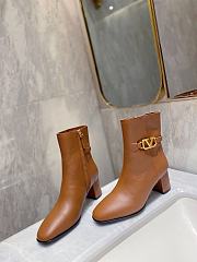 	 KITLIFE VALENTINO VLOGO SIGNATURE ANKLE BOOTS IN CALFSKIN BROWN - HEEL: 75MM - 4