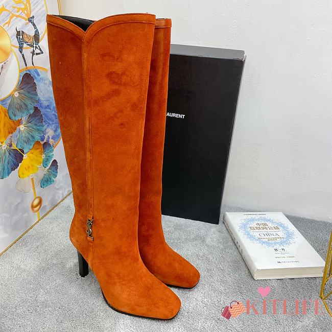 	 Kitlife YSL Jane 90 knee-high suede leather brown boots - 1