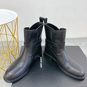 Kitlife YSL Short Ankle Black Leather Boots - 3