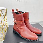 	 Kitlife YSL Short Ankle Red Leather Boots - 1