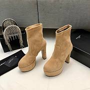 	 Kitlife YSL Suede Billy Platform Beige Boots - 1