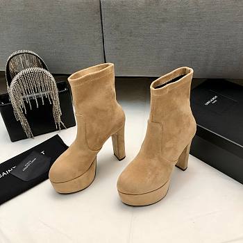 	 Kitlife YSL Suede Billy Platform Beige Boots