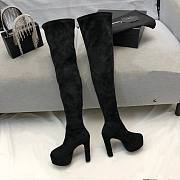 	 Kitlife YSL Suede Billy Platform Black High Knee Boots - 2