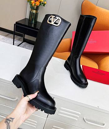 Kitlife Valentino Vlogo Boots Black Leather