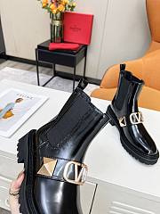 Kitlife Valentino Vlogo Chelsea Shiny Leather Black Boots - 5