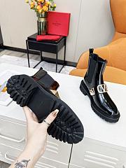 Kitlife Valentino Vlogo Chelsea Shiny Leather Black Boots - 3