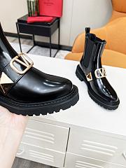 Kitlife Valentino Vlogo Chelsea Shiny Leather Black Boots - 2