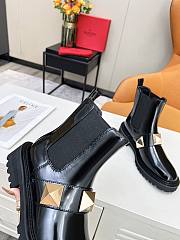 	 Kitlife Valentino Garavani Chelsea Shiny Leather Black Boots - 3