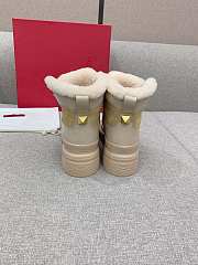 	 Kitlife Valentino Garavani Roman Stud shearling-trimmed suede ankle boots tan - 5