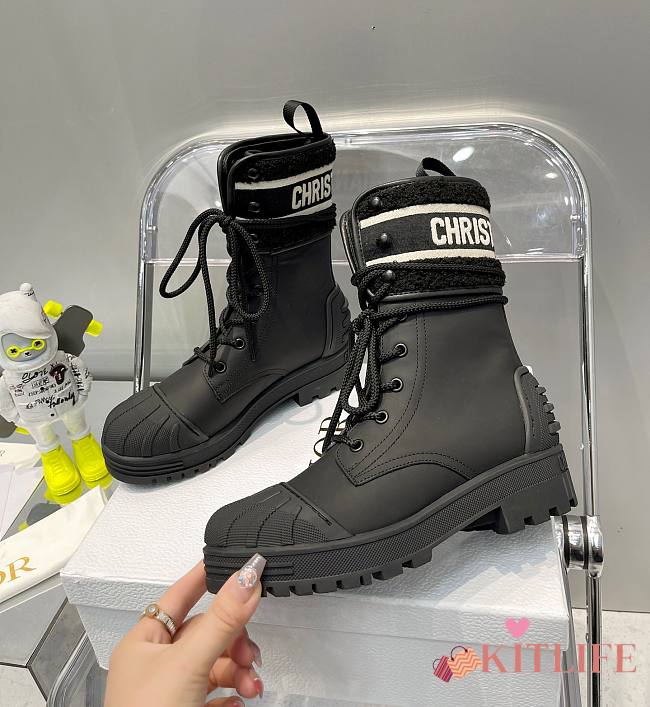 KITLIFE DIOR D-MAJOR ANKLE BOOT Black Calfskin and Lambskin Wool 2 - 1