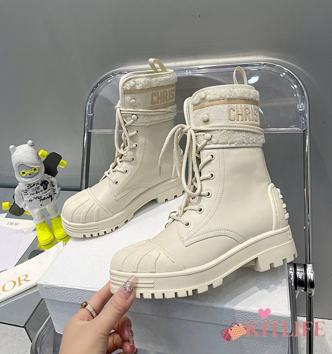 KITLIFE DIOR D-MAJOR ANKLE BOOT WHITE Calfskin and Lambskin Wool 2 - 1