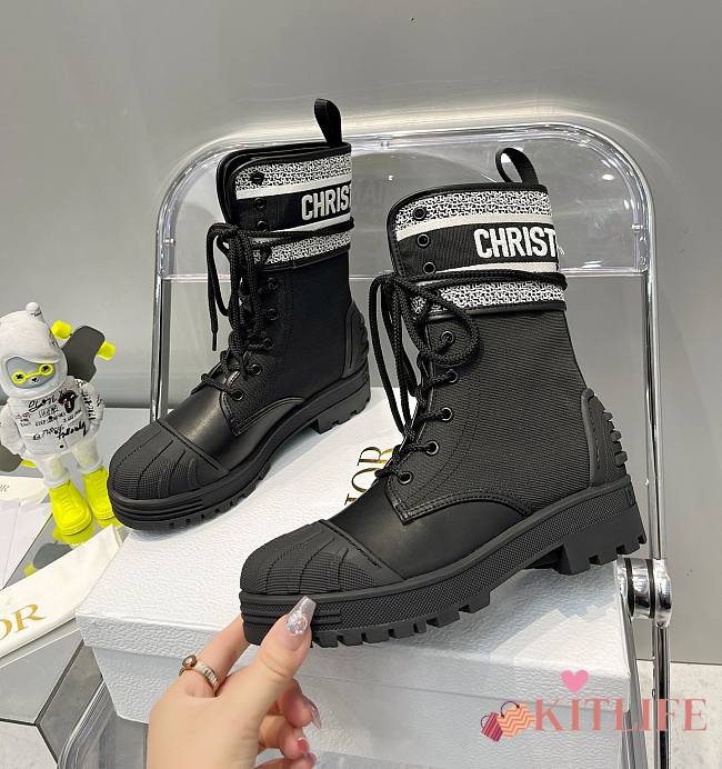 KITLIFE D-MAJOR ANKLE BOOT Black Technical Fabric and Black Calfskin - 1