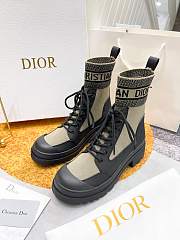 Kitlife Dior D-MAJOR ANKLE BOOT Black Calfskin and Taupe Technical Fabric - 2
