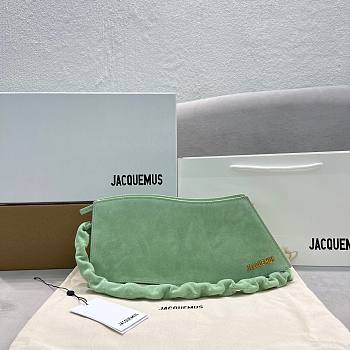 Kitlife Jacquemus La Vague mint suede shoulder bag - 33x14.5x6cm