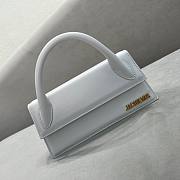 Kitlife Jacquemus Le Chiquito Long white leather top handle bag - 21x10x6cm - 6